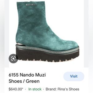 Nando Muzi Teal Suede Ankle Boots